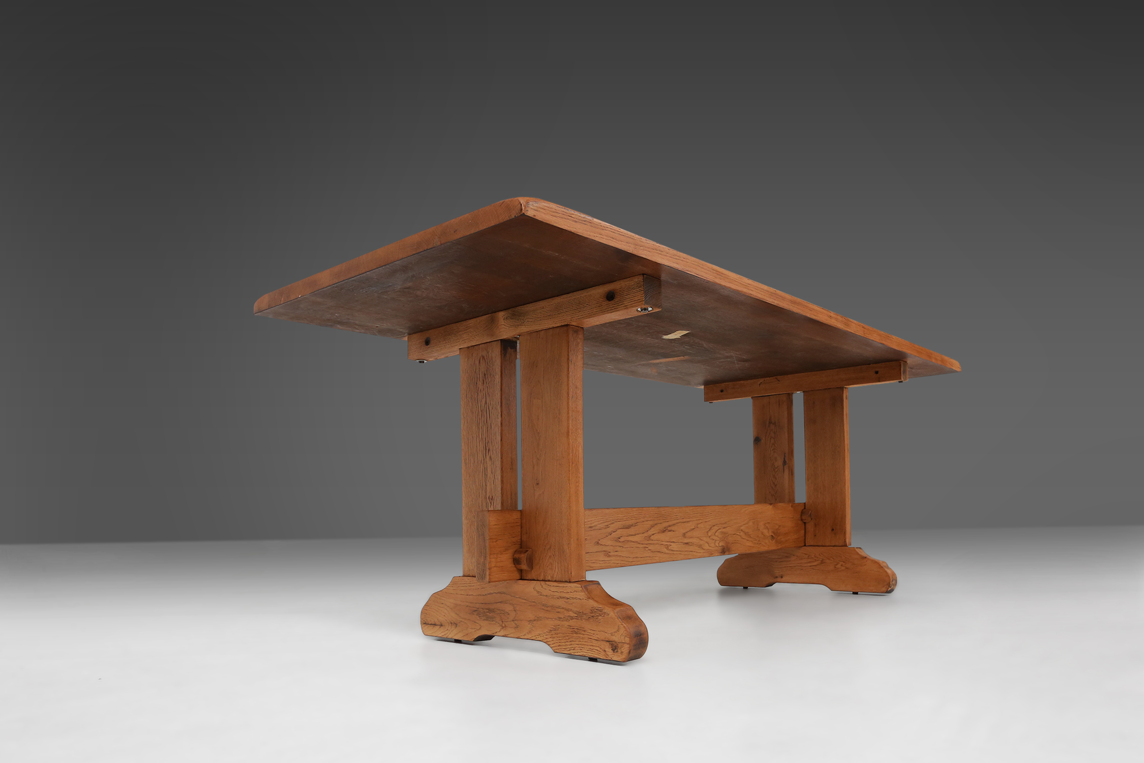 Mid-century oak table in the style of Charlotte Perriand, France, 1950sthumbnail